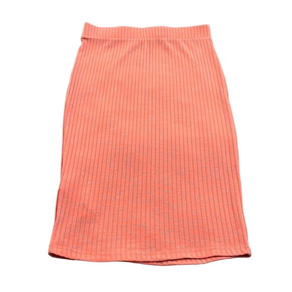 Cotton On Size XS Peach & Gray Ribbed Knit Pencil Skirt Bodycon Stretchy - Picture 2 of 8